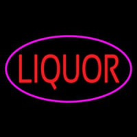 Oval Red Liquor Pink Border Neonkyltti