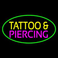 Oval Tattoo And Piercing Green Border Neonkyltti