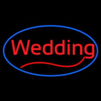 Oval Wedding Cursive Neonkyltti