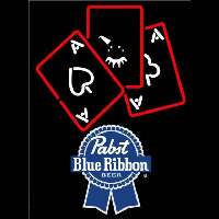Pabst Blue Ribbon Ace And Poker Beer Sign Neonkyltti