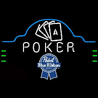 Pabst Blue Ribbon Poker Ace Cards Beer Sign Neonkyltti