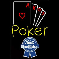 Pabst Blue Ribbon Poker Ace Series Beer Sign Neonkyltti