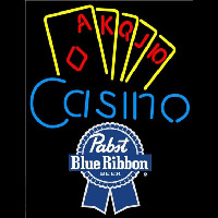 Pabst Blue Ribbon Poker Casino Ace Series Beer Sign Neonkyltti