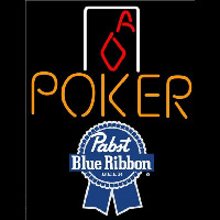 Pabst Blue Ribbon Poker Squver Ace Beer Sign Neonkyltti