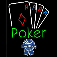 Pabst Blue Ribbon Poker Tournament Beer Sign Neonkyltti