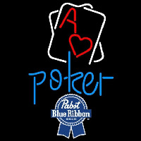 Pabst Blue Ribbon Rectangular Black Hear Ace Beer Sign Neonkyltti