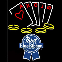 Pabst Blue RibbonPoker Ace Series Beer Sign Neonkyltti