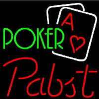 Pabst Green Poker Beer Sign Neonkyltti