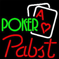 Pabst Green Poker Beer Sign Neonkyltti
