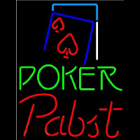 Pabst Green Poker Red Heart Beer Sign Neonkyltti