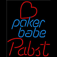 Pabst Poker Girl Heart Babe Beer Sign Neonkyltti