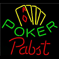Pabst Poker Yellow Beer Sign Neonkyltti