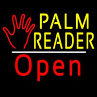 Palm Reader Logo Open White Line Neonkyltti