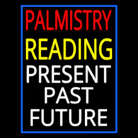 Palmistry Reading Blue Border Neonkyltti