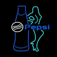 Pepsi Bar With Bottle And Girl Neonkyltti