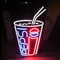 Pepsi Soda Pop Lasi Olut Baari Avoinna Neonkyltti