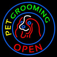 Pet Grooming Open Block Neonkyltti