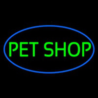 Pet Shop Oval Blue Neonkyltti