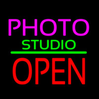 Photo Studio Open Green Line Neonkyltti