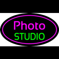 Photo Studio Purple Oval Neonkyltti