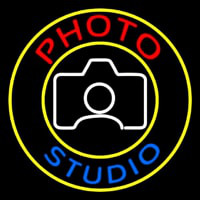 Photo Studio With Camera Logo Circle Neonkyltti