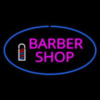 Pink Barber Shop Oval Logo Neonkyltti