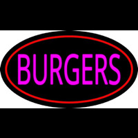 Pink Burgers Oval Red Neonkyltti