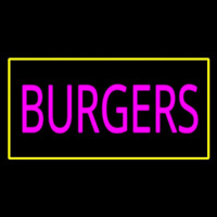 Pink Burgers Rectangle Yellow Neonkyltti