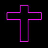 Pink Christian Cross Neonkyltti