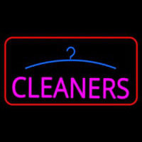 Pink Cleaners Logo Red Border Neonkyltti