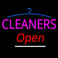 Pink Cleaners Slant Open Logo Neonkyltti