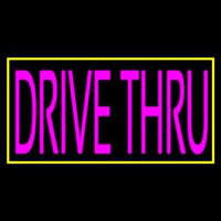 Pink Drive Thru With Yellow Border Neonkyltti