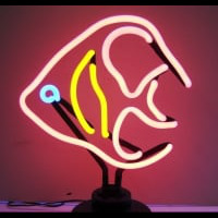 Pink Fish Desktop Neonkyltti