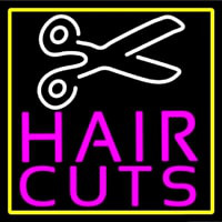 Pink Hair Cut With Scissor Neonkyltti