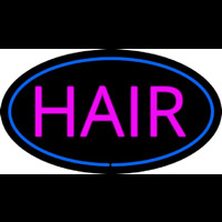 Pink Hair Oval Blue Neonkyltti