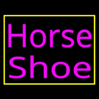 Pink Horse Shoe With Border Neonkyltti