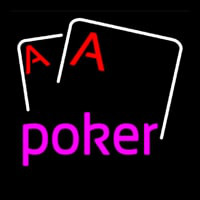 Pink Poker With Cards Neonkyltti