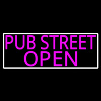 Pink Pub Street Open With White Border Neonkyltti