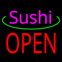 Pink Sushi Block Open Neonkyltti