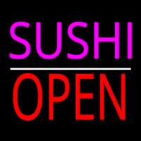 Pink Sushi Open Red White Line Neonkyltti
