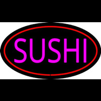 Pink Sushi Oval Red Neonkyltti