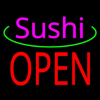 Pink Sushi Red Open Neonkyltti