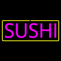 Pink Sushi With Yellow Border Neonkyltti