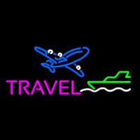 Pink Travel With Logo Neonkyltti