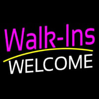Pink Walk Ins Welcome White Neonkyltti