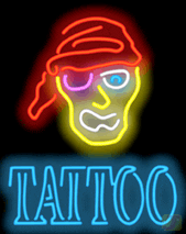 Pirate with Tattoo Neonkyltti