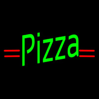 Pizza In Neon Green With Red Lines Neonkyltti