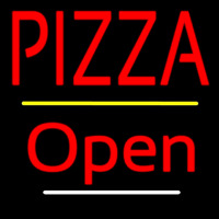 Pizza Script2 Open Yellow Line Neonkyltti