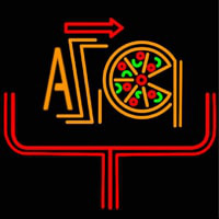 Pizza With Red Arrow Neonkyltti