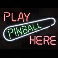 Play Pinball Here Game Room Olut Baari Neonkyltti